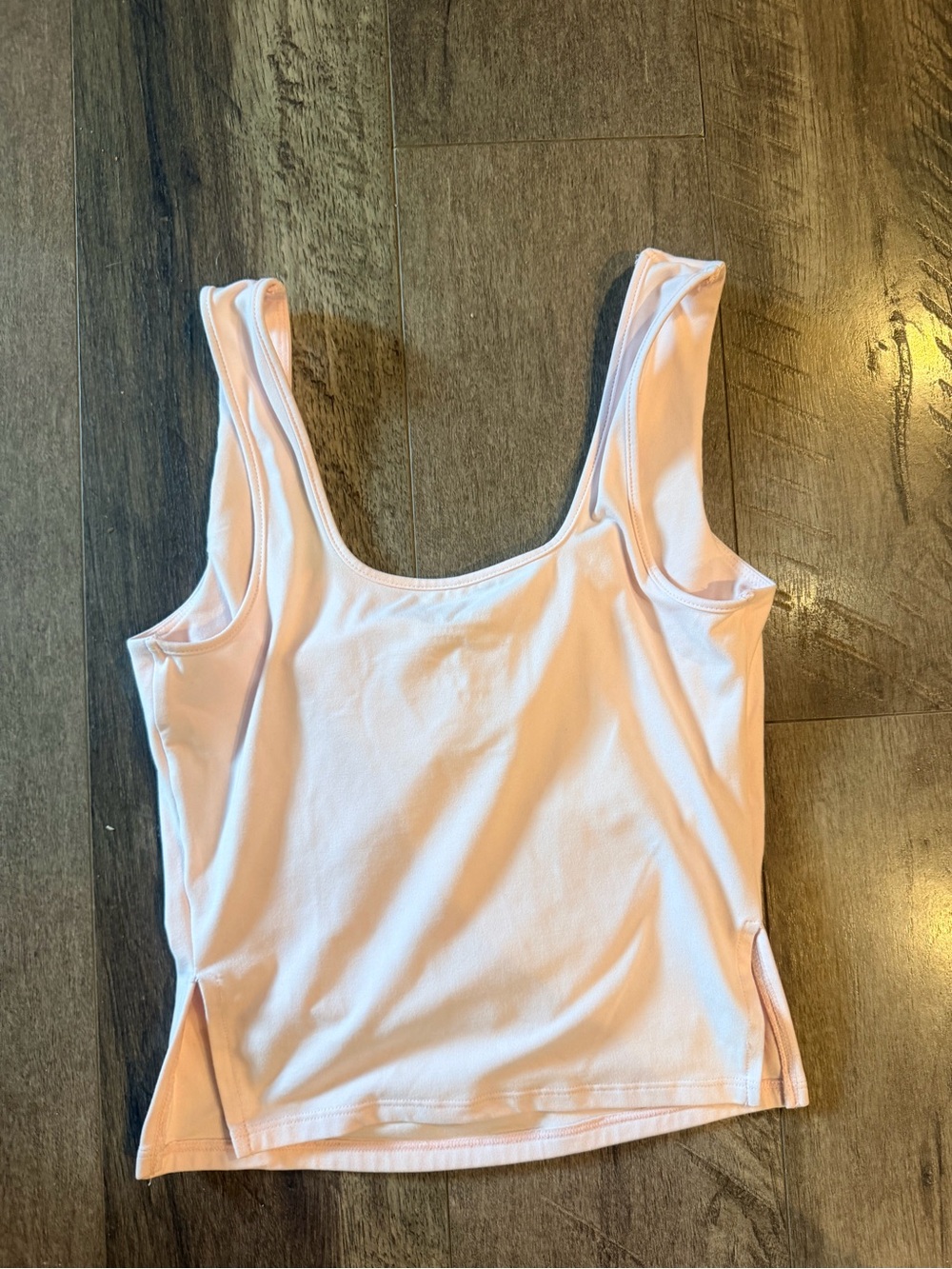Square-Neck Ruched Blush Tank Top - Picture 4 of 6